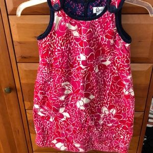 Lilly Pulitzer Floral Corduroy Jumper Dress, size 7. Pockets!